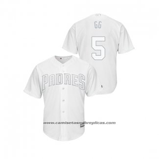 Camiseta Beisbol Hombre San Diego Padres Greg Garcia 2019 Players Weekend Replica Blanco