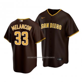 Camiseta Beisbol Hombre San Diego Padres Mark Melancon Replica Road Marron