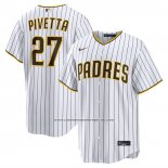 Camiseta Beisbol Hombre San Diego Padres Nick Pivetta Primera Replica Blanco