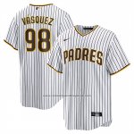 Camiseta Beisbol Hombre San Diego Padres Randy Vasquez Primera Replica Blanco
