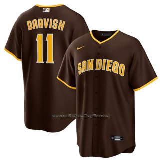 Camiseta Beisbol Hombre San Diego Padres Yu Darvish Alterno Replica Marron