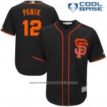 Camiseta Beisbol Hombre San Francisco Giants 12 Joe Panik Negro 2017 Cool Base