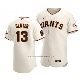 Camiseta Beisbol Hombre San Francisco Giants Austin Slater Autentico Primera Crema