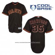 Camiseta Beisbol Hombre San Francisco Giants Brandon Crawford 35 Negro Cool Base