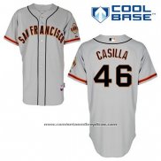 Camiseta Beisbol Hombre San Francisco Giants Santiago Casilla 46 Gris Cool Base