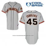 Camiseta Beisbol Hombre San Francisco Giants Travis Ishikawa 45 Gris Cool Base