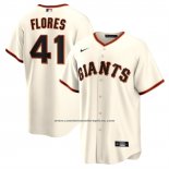 Camiseta Beisbol Hombre San Francisco Giants Wilmer Flores Primera Replica Crema