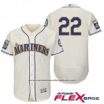 Camiseta Beisbol Hombre Seattle Mariners 22 Robinson Cano Crema 2017 Flex Base