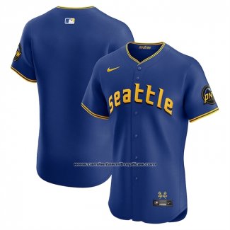 Camiseta Beisbol Hombre Seattle Mariners City Connect Elite Azul