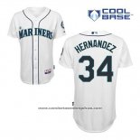 Camiseta Beisbol Hombre Seattle Mariners Felix Hernandez 34 Blanco Primera Cool Base