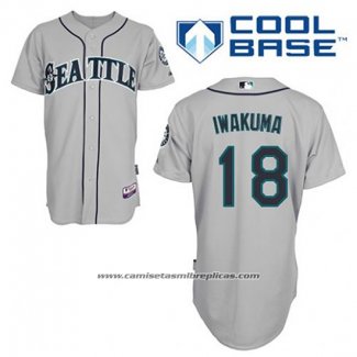 Camiseta Beisbol Hombre Seattle Mariners Hisashi Iwakuma 18 Gris Cool Base