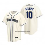 Camiseta Beisbol Hombre Seattle Mariners Jarred Kelenic Replica Alterno Crema