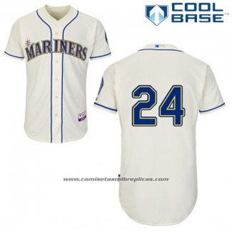 Camiseta Beisbol Hombre Seattle Mariners Ken Griffey 24 Crema Alterno Cool Base