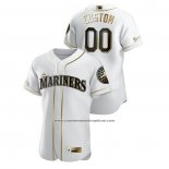 Camiseta Beisbol Hombre Seattle Mariners Personalizada Golden Edition Authentic Blanco