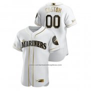 Camiseta Beisbol Hombre Seattle Mariners Personalizada Golden Edition Authentic Blanco
