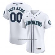 Camiseta Beisbol Hombre Seattle Mariners Primera Elite Personalizada Blanco