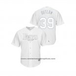 Camiseta Beisbol Hombre Tampa Bay Rays Kevin Kiermaier 2019 Players Weekend Replica Blanco