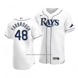 Camiseta Beisbol Hombre Tampa Bay Rays Ryan Yarbrough Autentico Primera Blanco