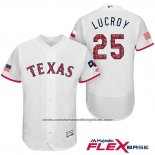 Camiseta Beisbol Hombre Texas Rangers 2017 Estrellas y Rayas Jonathan Lucroy Blanco Flex Base