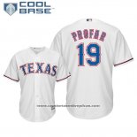 Camiseta Beisbol Hombre Texas Rangers Jurickson Profar Cool Base Primera Blanco