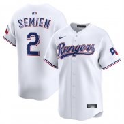 Camiseta Beisbol Hombre Texas Rangers Marcus Semien Alterno Limited Blanco
