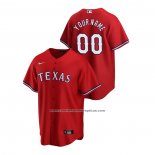 Camiseta Beisbol Hombre Texas Rangers Personalizada 2020 Replica Alterno Rojo