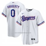 Camiseta Beisbol Hombre Texas Rangers Sam Haggerty Primera Replica Blanco