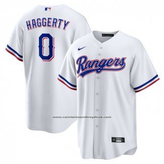 Camiseta Beisbol Hombre Texas Rangers Sam Haggerty Primera Replica Blanco
