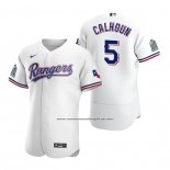 Camiseta Beisbol Hombre Texas Rangers Willie Calhoun Autentico Primera Blanco