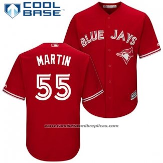 Camiseta Beisbol Hombre Toronto Blue Jays 55 Russell Martin Rojo2017 Cool Base