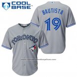 Camiseta Beisbol Hombre Toronto Blue Jays Jose Bautista 19 Gris Cool Base