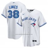 Camiseta Beisbol Hombre Toronto Blue Jays Nathan Lukes Primera Replica Blanco