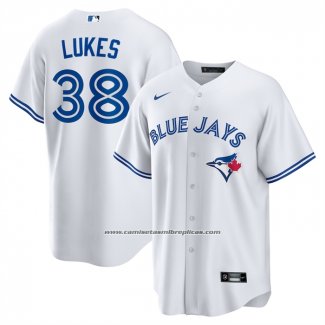 Camiseta Beisbol Hombre Toronto Blue Jays Nathan Lukes Primera Replica Blanco