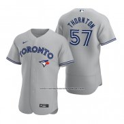 Camiseta Beisbol Hombre Toronto Blue Jays Trent Thornton Autentico 2020 Road Gris