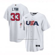 Camiseta Beisbol Hombre USA 2023 Lance Lynn Replica Blanco