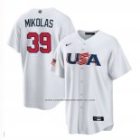 Camiseta Beisbol Hombre USA 2023 Miles Mikolas Replica Blanco