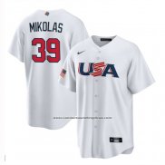 Camiseta Beisbol Hombre USA 2023 Miles Mikolas Replica Blanco