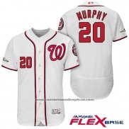 Camiseta Beisbol Hombre Washington Nationals 2017 Postemporada Daniel Murphy Blanco Flex Base
