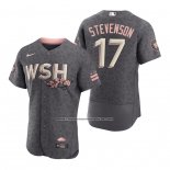 Camiseta Beisbol Hombre Washington Nationals Andrew Stevenson 2022 City Connect Autentico Gris