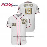 Camiseta Beisbol Hombre Washington Nationals Anibal Sanchez 2019 Gold Program Flex Base Blanco