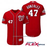 Camiseta Beisbol Hombre Washington Nationals Gio Gonzalez Scarlet 2018 All Star Alterno Flex Base