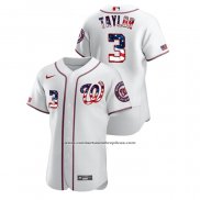 Camiseta Beisbol Hombre Washington Nationals Michael A. Taylor 2020 Stars & Stripes 4th of July Blanco