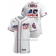 Camiseta Beisbol Hombre Washington Nationals Patrick Corbin 2020 Stars & Stripes 4th of July Blanco