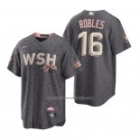 Camiseta Beisbol Hombre Washington Nationals Victor Robles 2022 City Connect Replica Gris