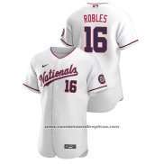 Camiseta Beisbol Hombre Washington Nationals Victor Robles Autentico 2020 Alterno Blanco