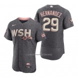 Camiseta Beisbol Hombre Washington Nationals Yadiel Hernandez 2022 City Connect Autentico Gris