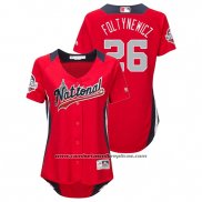 Camiseta Beisbol Mujer All Star Mike Foltynewicz 2018 Home Run Derby National League Rojo