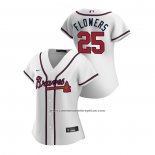 Camiseta Beisbol Mujer Atlanta Braves Tyler Flowers 2020 Replica Primera Blanco