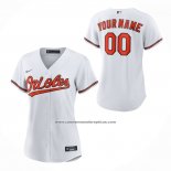 Camiseta Beisbol Mujer Baltimore Orioles Primera Replica Personalizada Blanco