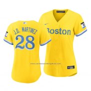 Camiseta Beisbol Mujer Boston Red Sox J.d. Martinez 2021 City Connect Replica Oro